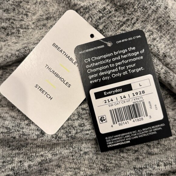 C9 Champion Gray Open Back Long Sleeve Pullover Thumbholes NWT Size L - Picture 4 of 5